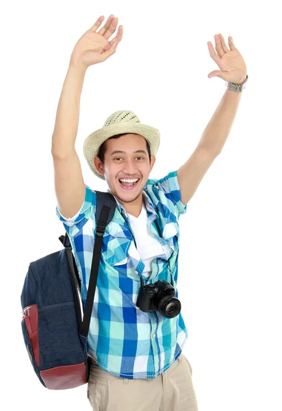 Happy tourist — Stock Photo, Image