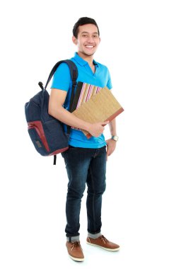 Üniversite öğrencisi kitap ve çanta