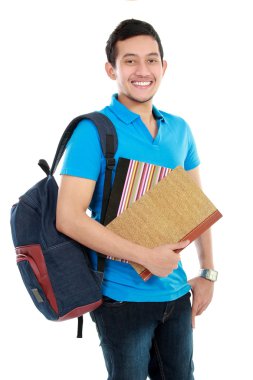 Üniversite öğrencisi kitap ve çanta