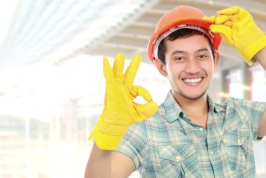 mutlu işçi gösteren ok işareti