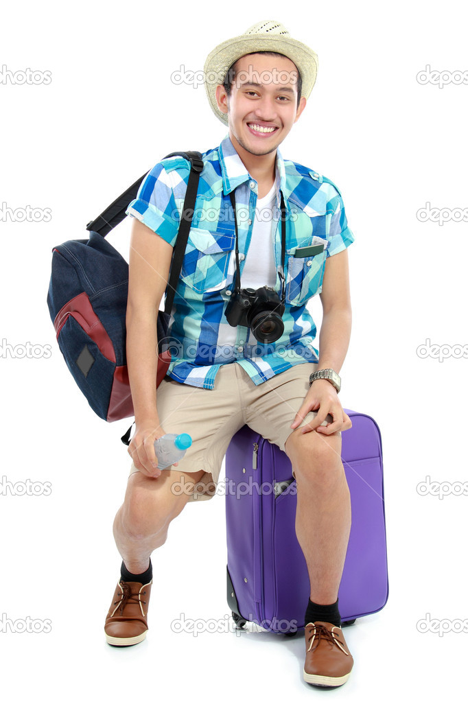 young traveler smiling