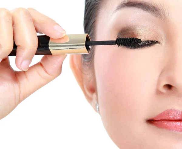 Vrouw met mascara — Stockfoto