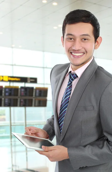 Business man with tablet — Stock Photo, Image