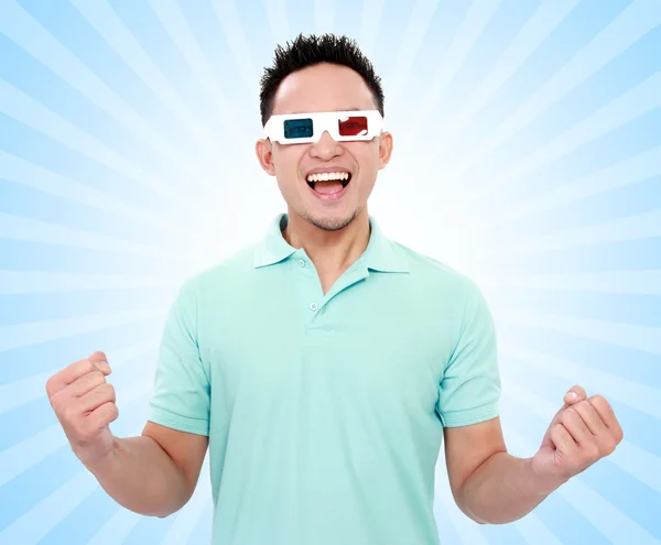 Happy man with 3d movie glasses — Stock Photo, Image