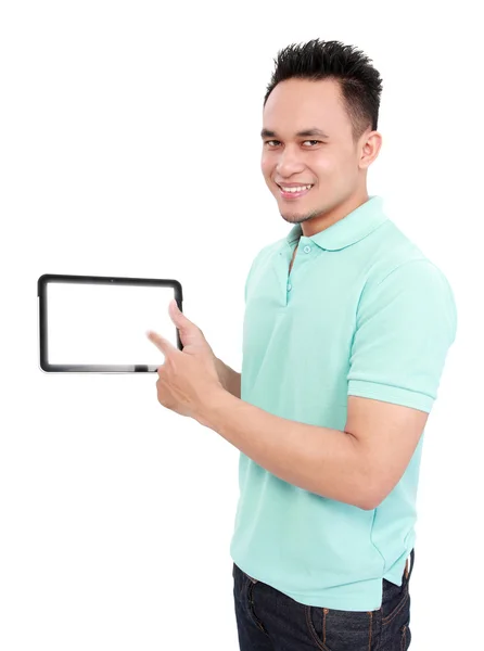 Man met tablet pc — Stockfoto