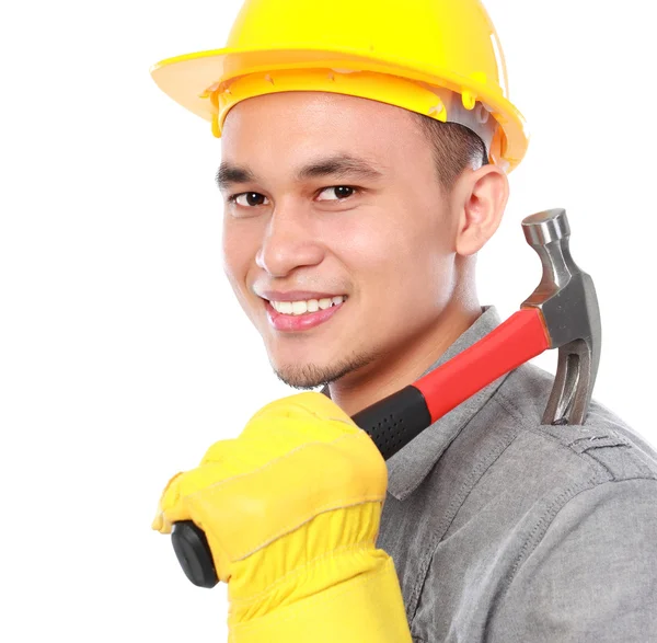 Jovem trabalhador sorridente — Fotografia de Stock