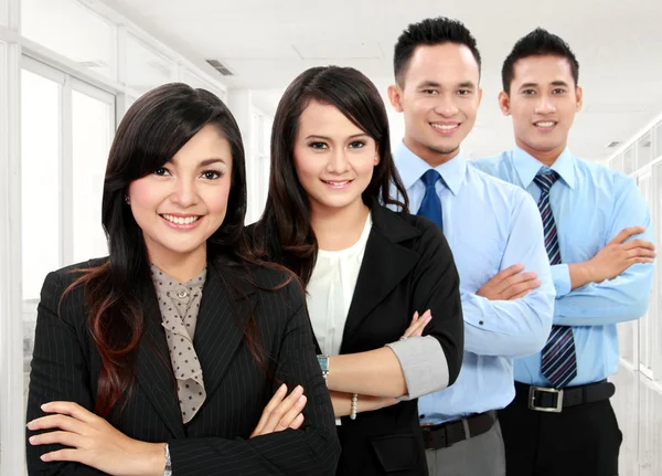 Man and woman office worker smiling — Stock Photo, Image