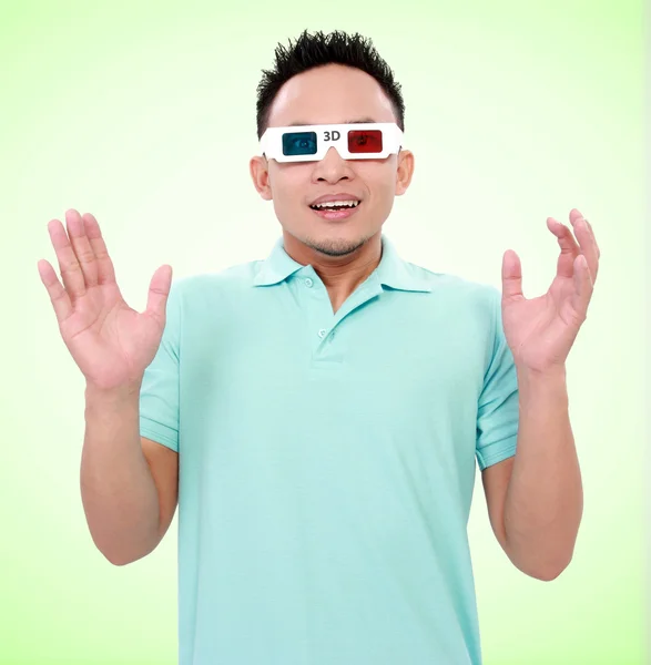 Jonge man een 3d-bril — Stockfoto