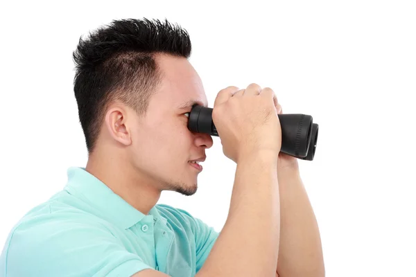 Young Man With Binoculars Stock Picture