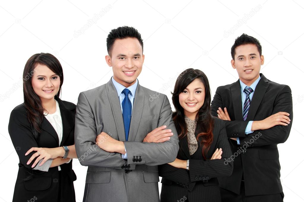 portrait of office workers smiling