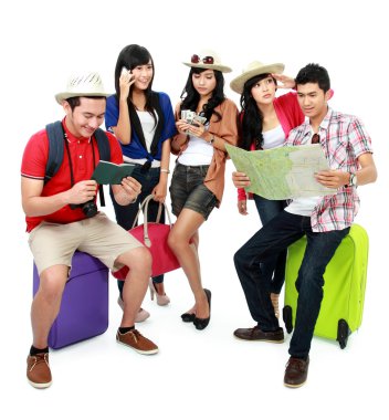 group of young tourist