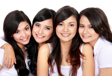 grup gülümseyen kız