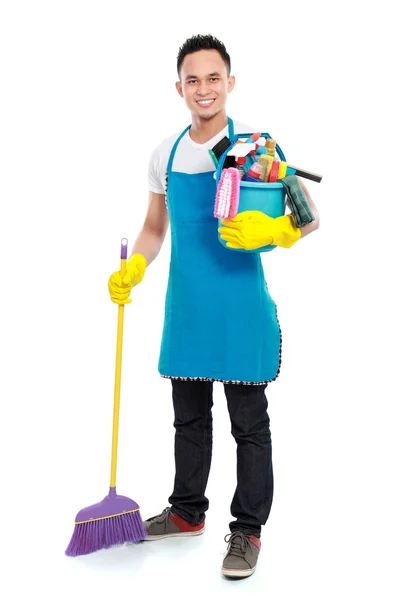 Mężczyzna sprzątanie — Zdjęcie stockowe