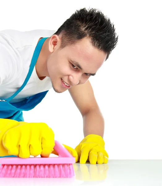 Male doing cleaning — Stock Photo, Image