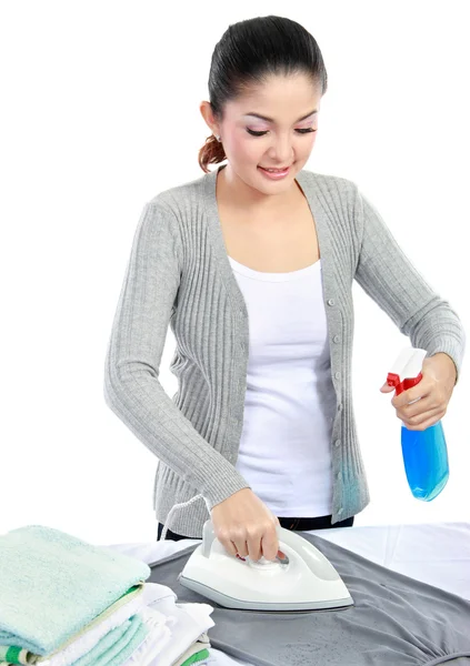 Woman ironing clothes — Stock Photo, Image