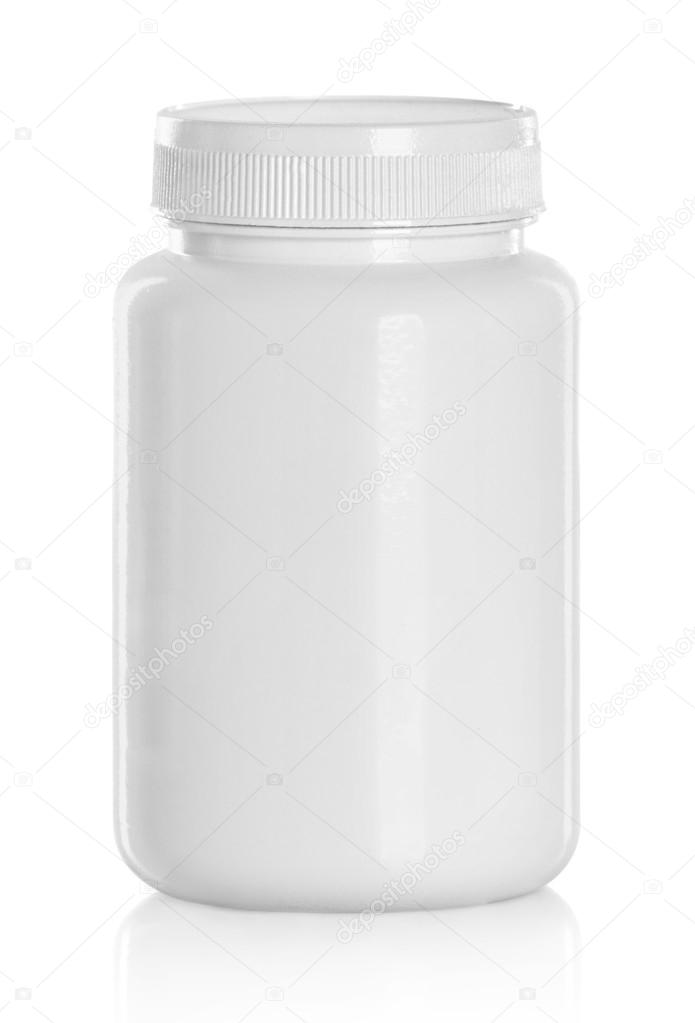White Medical Drugs Tablets Capsules Plastic Bottle
