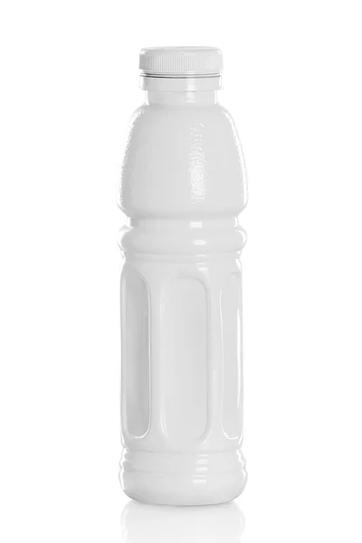 Bottiglie di plastica bianca per liquidi Prodotto — Foto Stock