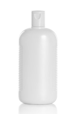 Beyaz plastik konteyner kozmetik ürününün