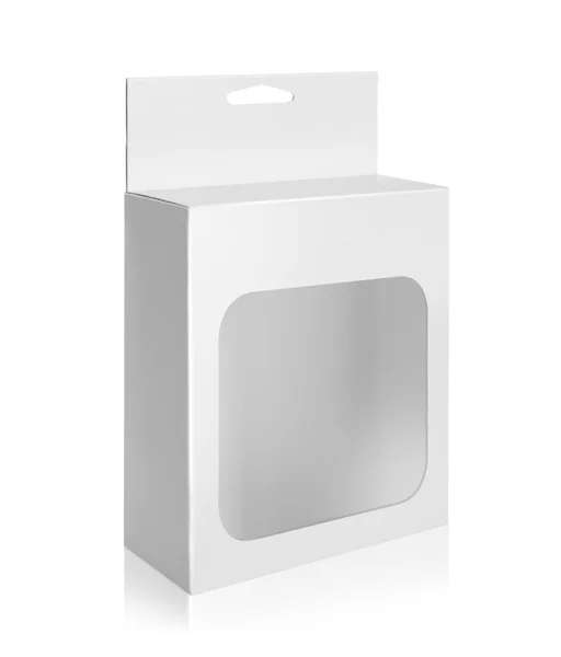 White Product Package Box with Window — стоковое фото