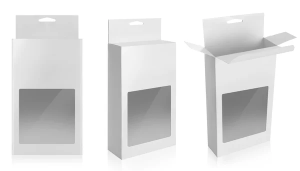 White Product Package Box with Window — стоковое фото