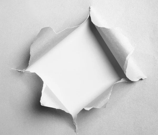 Gray torn paper with square shape — Stock Photo, Image