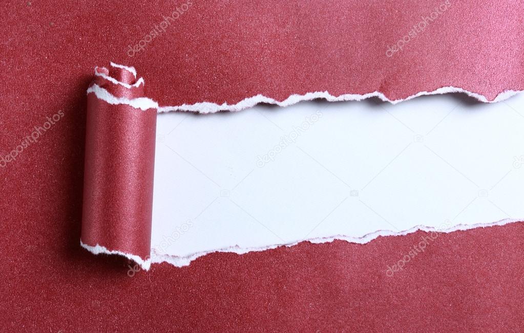 ripped red paper