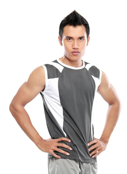 Asijské fitness muž — Stock fotografie
