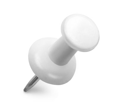 close up of a white pushpin clipart