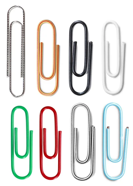 Sluitingen van meerkleurige paperclips — Stockfoto