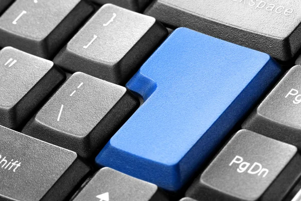 Blue blank button on the keyboard — Stock Photo, Image