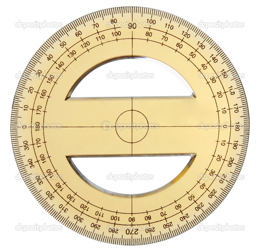 Yellow transparent protractor ⬇ Stock Photo, Image by © odua 26801555