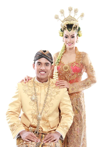 Traditional java wedding couple husband and wife — Stock Photo, Image