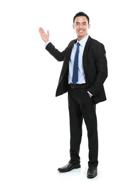Happy business man giving presentation Stock Picture