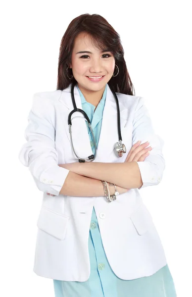 Sorridente medico donna — Foto Stock