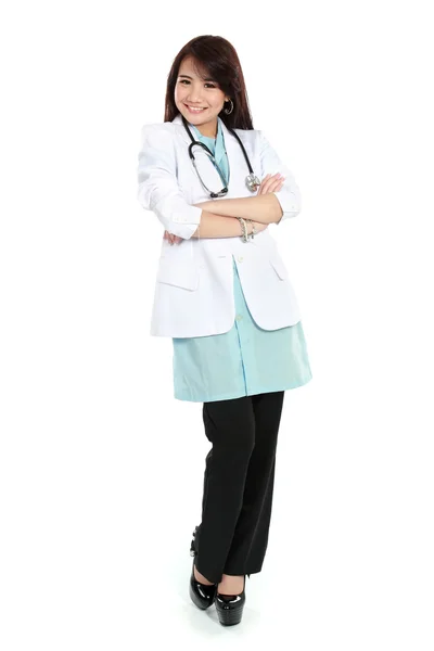 Sorridente medico donna — Foto Stock