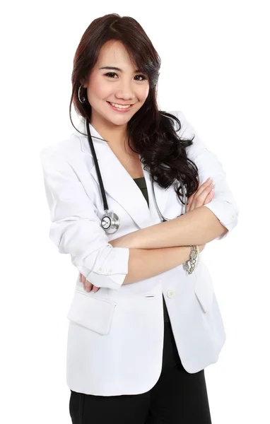 Sorridente medico donna — Foto Stock