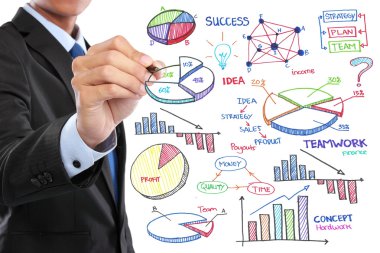 businessman drawing business concept