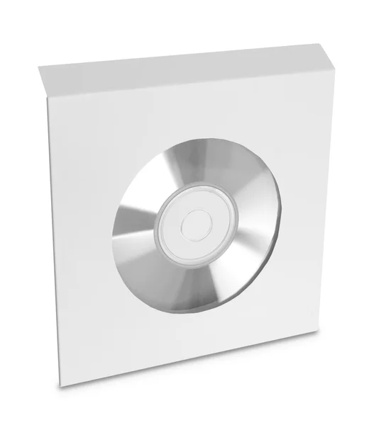 Paquet disque compact isolé sur fond blanc — Photo