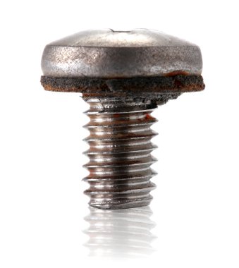 beyaz arkaplanda izole edilmiş vida