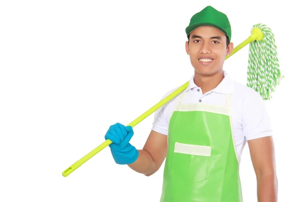 Serviço de limpeza masculino — Fotografia de Stock