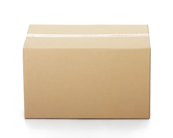 Closed cardboard box taped up — Stock Photo, Image