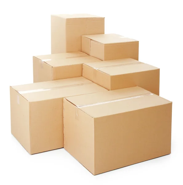 Pilas de cajas de cartón — Foto de Stock