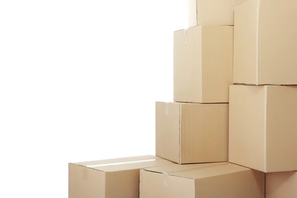 Stapels van kartonnen dozen — Stockfoto