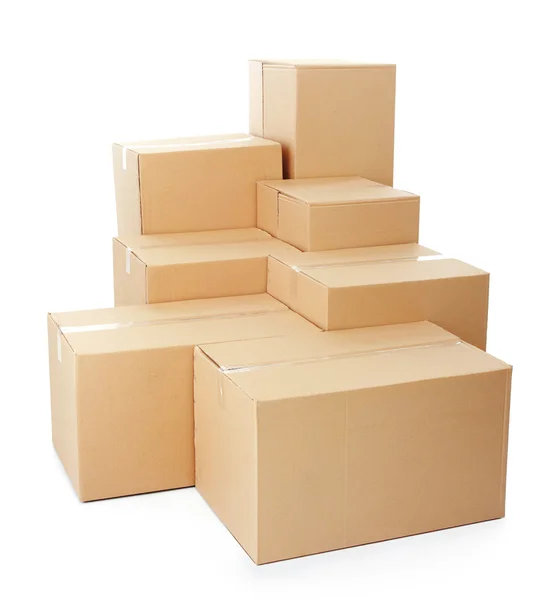 Pilas de cajas de cartón — Foto de Stock