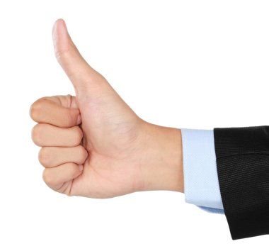 el işareti Yaşasın vererek bir takım elbise