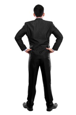 tekrar düşünmek bir iş kişi poz