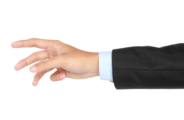 Businessman hand and arm reaching for something — Stock Photo, Image