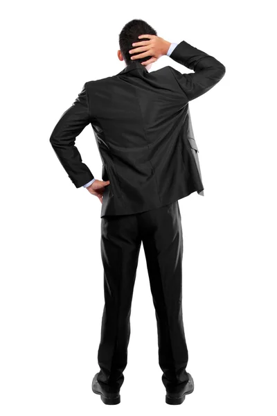 Postura traseira de uma pessoa de negócios pensando — Fotografia de Stock