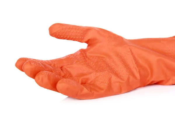 オレンジ色のゴム手袋 — ストック写真