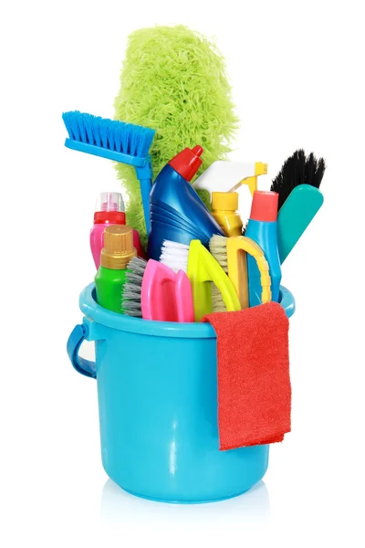 Cleaning items in bucket — Stock Photo, Image